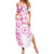 Polynesian Pattern With Plumeria Flowers Summer Maxi Dress Pink