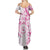 Polynesian Pattern With Plumeria Flowers Summer Maxi Dress Pink