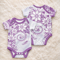 Polynesian Pattern With Plumeria Flowers Baby Onesie Purple LT05 - Polynesian Pride