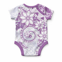 Polynesian Pattern With Plumeria Flowers Baby Onesie Purple LT05 - Polynesian Pride
