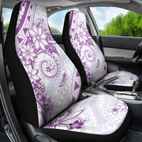Polynesian Pattern With Plumeria Flowers Car Seat Cover Purple