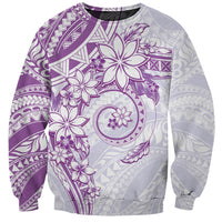 Polynesian Pattern With Plumeria Flowers Sweatshirt Purple
