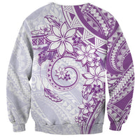 Polynesian Pattern With Plumeria Flowers Sweatshirt Purple