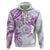 Polynesian Pattern With Plumeria Flowers Zip Hoodie Purple