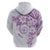 Polynesian Pattern With Plumeria Flowers Zip Hoodie Purple