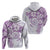 Polynesian Pattern With Plumeria Flowers Zip Hoodie Purple