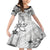 Polynesian Pattern With Plumeria Flowers Family Matching Mermaid Dress and Hawaiian Shirt White