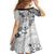 Polynesian Pattern With Plumeria Flowers Family Matching Tank Maxi Dress and Hawaiian Shirt White
