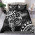 Polynesian Pattern With Plumeria Flowers Bedding Set Black