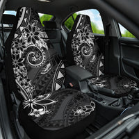 Polynesian Pattern With Plumeria Flowers Car Seat Cover Black