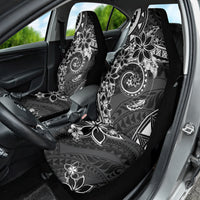Polynesian Pattern With Plumeria Flowers Car Seat Cover Black