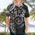 Polynesian Pattern With Plumeria Flowers Hawaiian Shirt Black