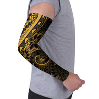 Polynesian Sunset Plumeria Arm Sleeves Gold Polynesian Tattoo - Polynesian Pride