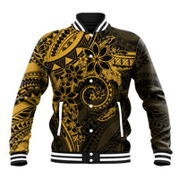 Polynesian Sunset Plumeria Baseball Jacket Gold Polynesian Tattoo