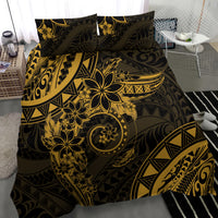 Polynesian Sunset Plumeria Bedding Set Gold Polynesian Tattoo
