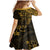 Polynesian Sunset Plumeria Family Matching Mermaid Dress and Hawaiian Shirt Gold Polynesian Tattoo