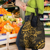 Polynesian Sunset Plumeria Grocery Bag Gold Polynesian Tattoo