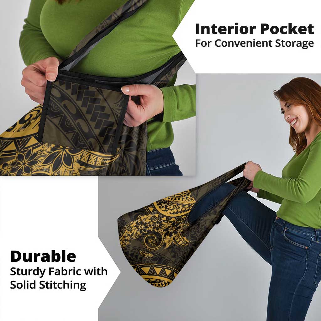 Polynesian Sunset Plumeria Grocery Bag Gold Polynesian Tattoo