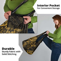 Polynesian Sunset Plumeria Grocery Bag Gold Polynesian Tattoo