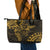 Polynesian Sunset Plumeria Leather Tote Bag Gold Polynesian Tattoo