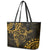 Polynesian Sunset Plumeria Leather Tote Bag Gold Polynesian Tattoo