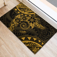 Polynesian Sunset Plumeria Rubber Doormat Gold Polynesian Tattoo