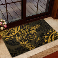 Polynesian Sunset Plumeria Rubber Doormat Gold Polynesian Tattoo