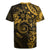 Polynesian Sunset Plumeria Rugby Jersey Gold Polynesian Tattoo