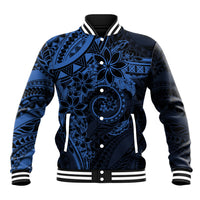 Polynesian Sunset Plumeria Baseball Jacket Navy Polynesian Tattoo