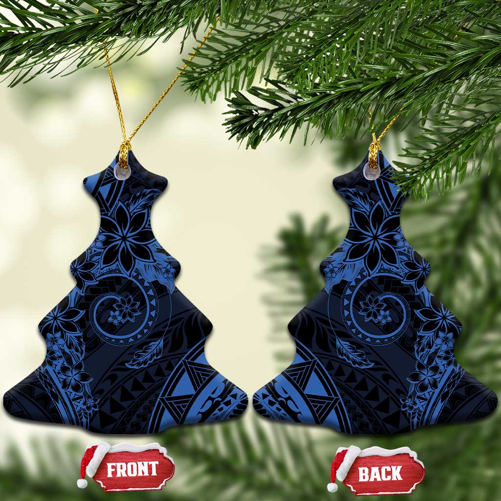 Polynesian Sunset Plumeria Ceramic Ornament Navy Polynesian Tattoo