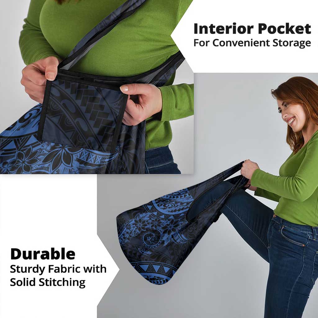 Polynesian Sunset Plumeria Grocery Bag Navy Polynesian Tattoo