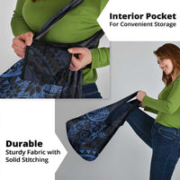 Polynesian Sunset Plumeria Grocery Bag Navy Polynesian Tattoo