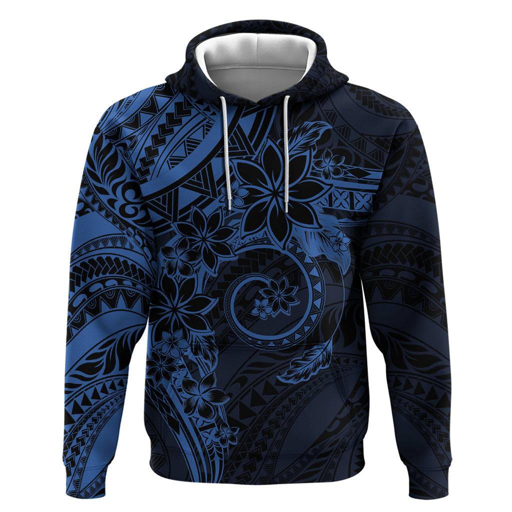 Polynesian Sunset Plumeria Hoodie Navy Polynesian Tattoo