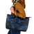 Polynesian Sunset Plumeria Leather Tote Bag Navy Polynesian Tattoo