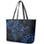 Polynesian Sunset Plumeria Leather Tote Bag Navy Polynesian Tattoo