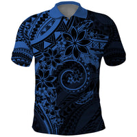 Polynesian Sunset Plumeria Polo Shirt Navy Polynesian Tattoo