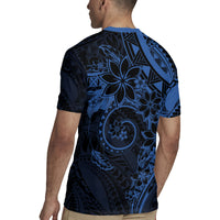 Polynesian Sunset Plumeria Rugby Jersey Navy Polynesian Tattoo