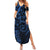 Polynesian Sunset Plumeria Summer Maxi Dress Navy Polynesian Tattoo