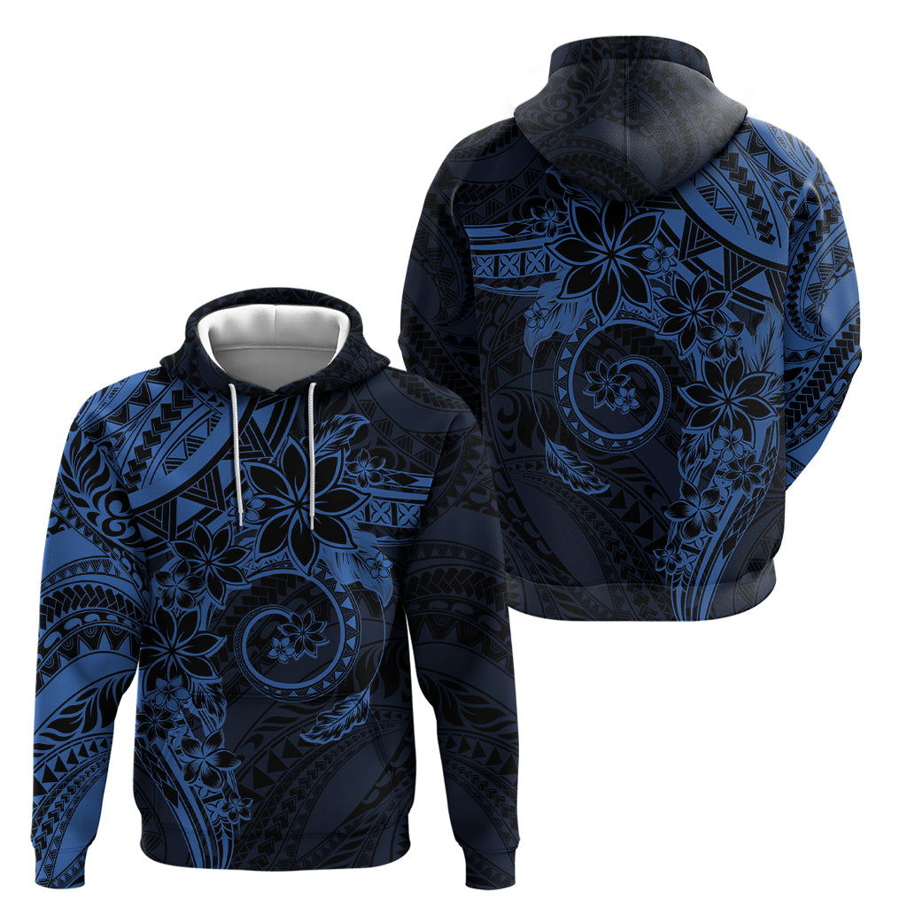 Polynesian Sunset Plumeria Zip Hoodie Navy Polynesian Tattoo