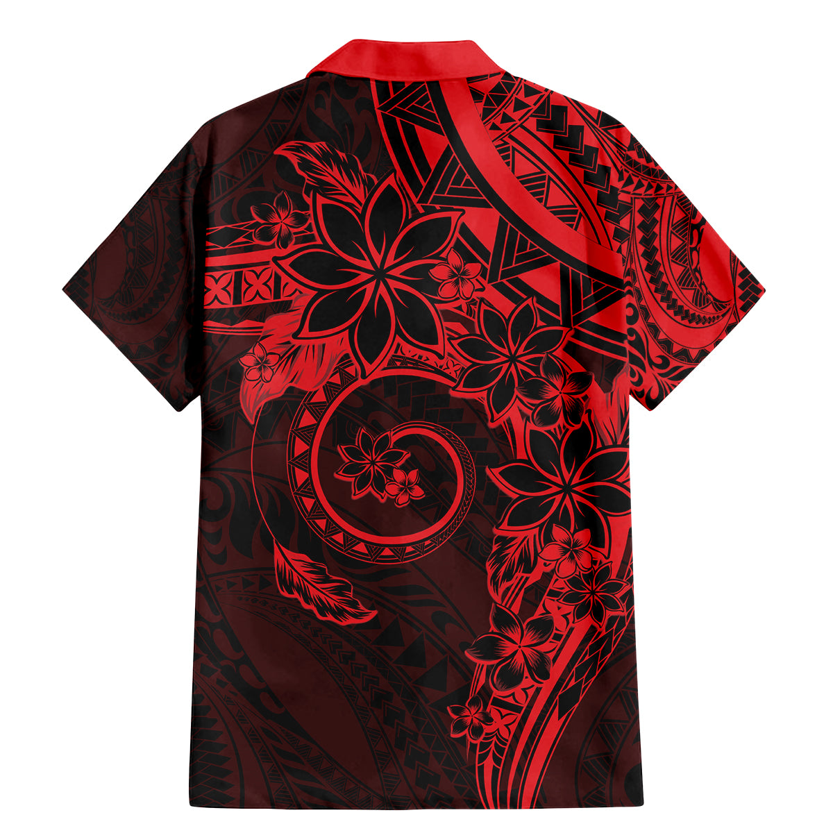 Polynesian Sunset Plumeria Family Matching Mermaid Dress and Hawaiian Shirt Red Polynesian Tattoo