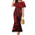 Polynesian Sunset Plumeria Family Matching Mermaid Dress and Hawaiian Shirt Red Polynesian Tattoo