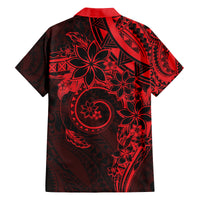 Polynesian Sunset Plumeria Family Matching Off Shoulder Maxi Dress and Hawaiian Shirt Red Polynesian Tattoo