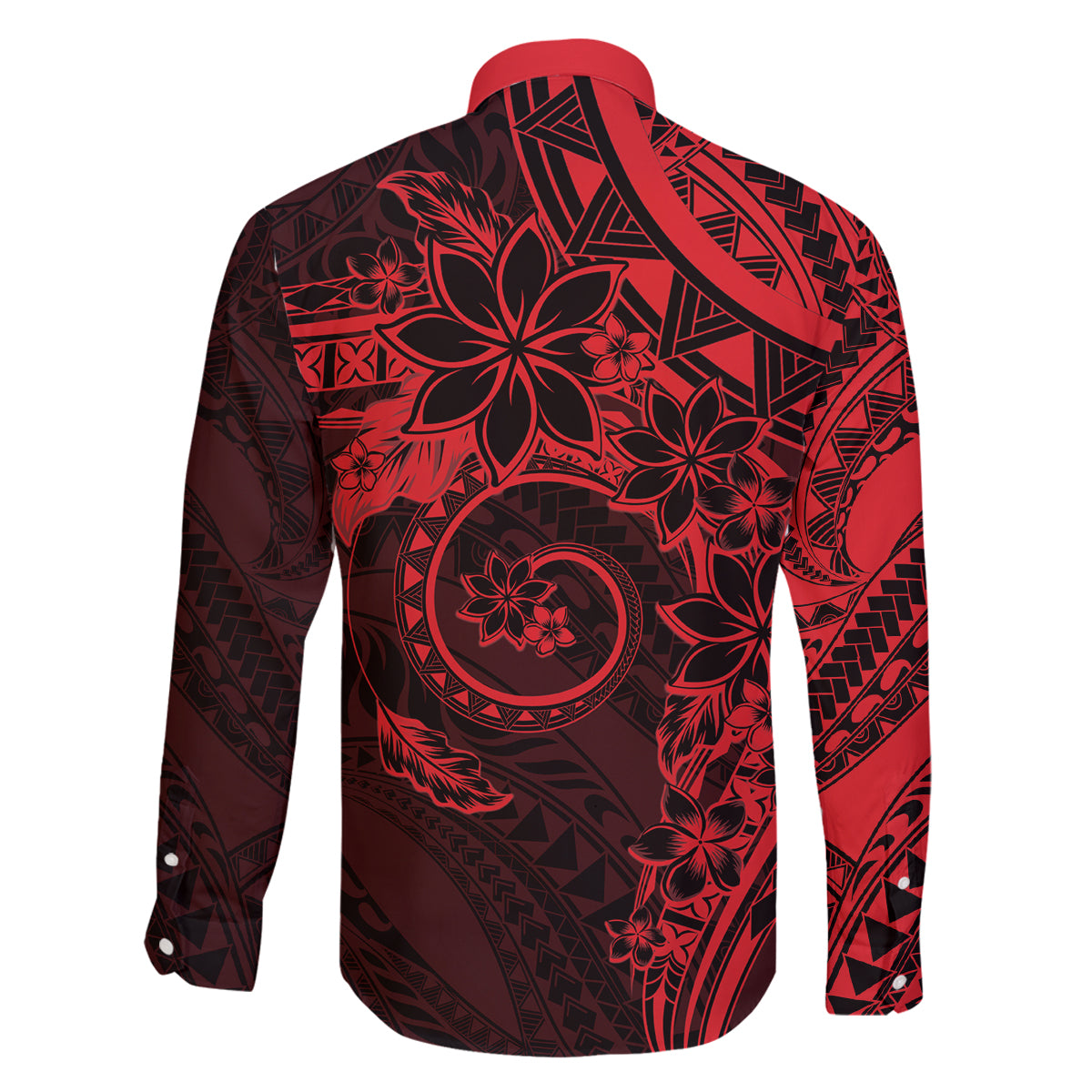 Polynesian Sunset Plumeria Family Matching Puletasi and Hawaiian Shirt Red Polynesian Tattoo