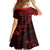 Polynesian Sunset Plumeria Family Matching Tank Maxi Dress and Hawaiian Shirt Red Polynesian Tattoo