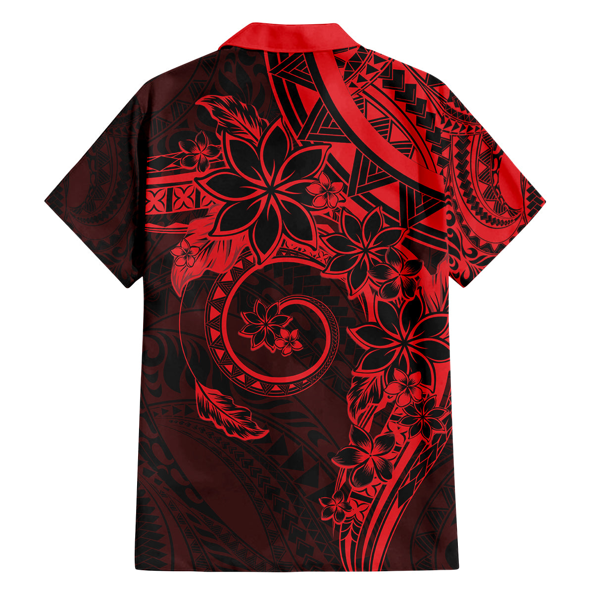 Polynesian Sunset Plumeria Family Matching Tank Maxi Dress and Hawaiian Shirt Red Polynesian Tattoo