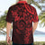 Polynesian Sunset Plumeria Hawaiian Shirt Red Polynesian Tattoo