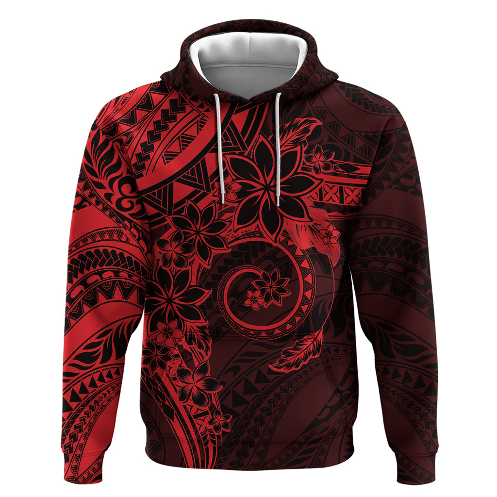 Polynesian Sunset Plumeria Hoodie Red Polynesian Tattoo