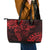 Polynesian Sunset Plumeria Leather Tote Bag Red Polynesian Tattoo