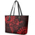 Polynesian Sunset Plumeria Leather Tote Bag Red Polynesian Tattoo