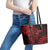 Polynesian Sunset Plumeria Leather Tote Bag Red Polynesian Tattoo